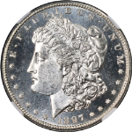 1897-S Morgan Silver Dollar CAC Sticker NGC MS65 Blazing Blast White Gem