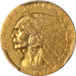 1911-D Indian Gold $2.50 Weak D PCGS AU Details Nice Strike