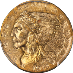 1913 Indian Gold $2.50 PCGS MS62 Great Eye Appeal Strong Strike