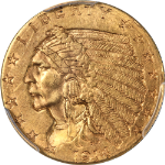 1914-D Indian Gold $2.50 PCGS MS62 Nice Eye Appeal Strong Strike