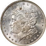 1880-P Morgan Silver Dollar Binion Collection NGC MS63 Nice Luster Nice Strike