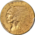 1913 Indian Gold $2.50 PCGS MS62 Nice Eye Appeal Nice Strike