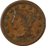 1851 Large Cent - Choice+