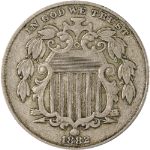 1882 Shield Nickel - Choice