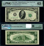 FR. 2013 B $10 1950-C Federal Reserve Note New York B-H Block Choice PMG VF35 EPQ