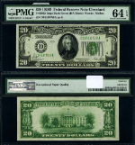 FR. 2052 D $20 1928-B Federal Reserve Cleveland D-A Block DGS PMG CH CU64 EPQ
