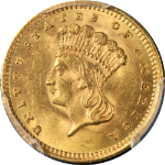 1859-P Type 3 Indian Princess Gold $1 PCGS MS63 Superb Eye Appeal Strong Strike
