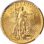 1915-P Saint-Gaudens Gold $20 NGC MS63 Great Eye Appeal Strong Strike