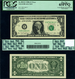 FR. 1915 E $1 1988-A Federal Reserve Note Richmond Turned Block Letter ERROR Gem PCGS CU65 PPQ