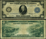 FR. 915 A $10 1914 Federal Reserve Note Philadelphia Fine+