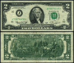 FR. 1935 J* $2 1976 Federal Reserve Note Kansas City J-* Block VF Star