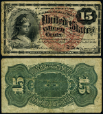 FR. 1267 15 c. 4th Issue Fractional Note VF