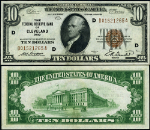 FR. 1860 D $10 1929 Federal Reserve Bank Note Cleveland D-A Block Choice AU+