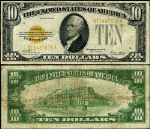 FR. 2400 $10 1928 Gold Certificate A-A Block Fine+
