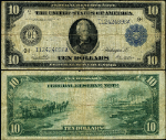 FR. 939 $10 1914 Federal Reserve Note Minneapolis Fine+