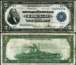 FR. 766 $2 1918 Federal Reserve Bank Note Chicago VF Battleship