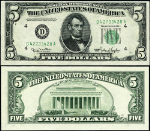 FR. 1961 D $5 1950 Federal Reserve Note Cleveland D-A Block Wide 2 Choice CU