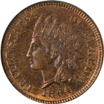 1864-L Indian Cent L on Ribbon PCGS MS64 BN Great Eye Appeal Strong Strike
