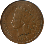 1877 Indian Cent ANACS G4 Key Date Great Eye Appeal Nice Strike