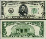 FR. 1959 D $5 1934-C Federal Reserve Note Non-Mule Cleveland D-A Block Wide AU+