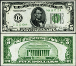 FR. 1952 D $5 1928-B Federal Reserve Note Cleveland D-A Block Choice AU+