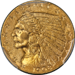 1908 Indian Gold $2.50 PCGS MS63 Great Eye Appeal Nice Strike