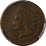 1877 Indian Cent PCGS F12 Key Date Great Eye Appeal Nice Strike