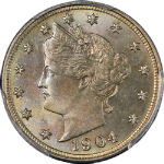1904 Liberty V Nickel Great Toning PCGS MS64 Superb Eye Appeal Strong Strike
