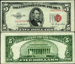 FR. 1532 $5 1953 Legal Tender Misalign 3rd Printing XF+
