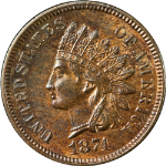 1874 Indian Cent Choice AU/BU Nice Eye Appeal Strong Strike