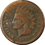 1877 Indian Cent AG/G Details Key Date Great Value