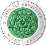 2010 Latvia 1 Lats Coin of Time III - Box & COA