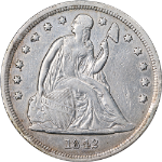 1842 Seated Liberty Dollar VF/XF Details Decent Eye Appeal Nice Strike