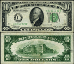 FR. 2007 C $10 1934-B Federal Reserve Note Philadelphia C-B Block VF+