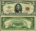 FR. 1536* $5 1963 Legal Tender *00000877A *-A Block VF Star - 3-Digit Serial
