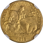 1915-S Panama-Pacific Commemorative Gold $2.50 CAC Sticker NGC MS64 Nice Strike