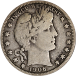 1906-P Barber Half Dollar