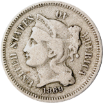 1869 Three (3) Cent Nickel