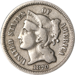 1870 Three (3) Cent Nickel