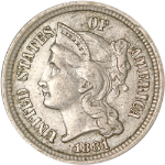 1881 Three (3) Cent Nickel