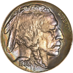 1938-D Buffalo Nickel - Rainbow