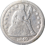1849-P Seated Liberty Dime