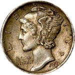 1920-D Mercury Dime - Split Bands