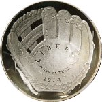 2014-P Baseball Hall of Fame Commemorative Silver $1 Proof NGC PF70 UCAM