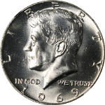 1969-D Kennedy Half Dollar NGC MS66 Superb Eye Appeal Strong Strike