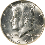 1967 Kennedy Half Dollar NGC MS66 Superb Eye Appeal Strong Strike
