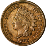 1863 Indian Cent - Choice+