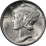 1929-P Mercury Dime ANACS MS64 FSB Superb Eye Appeal Strong Strike