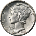 1938-D Mercury Dime PCGS MS66 FB Superb Eye Appeal Strong Strike