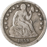 1858-P Seated Liberty Dime